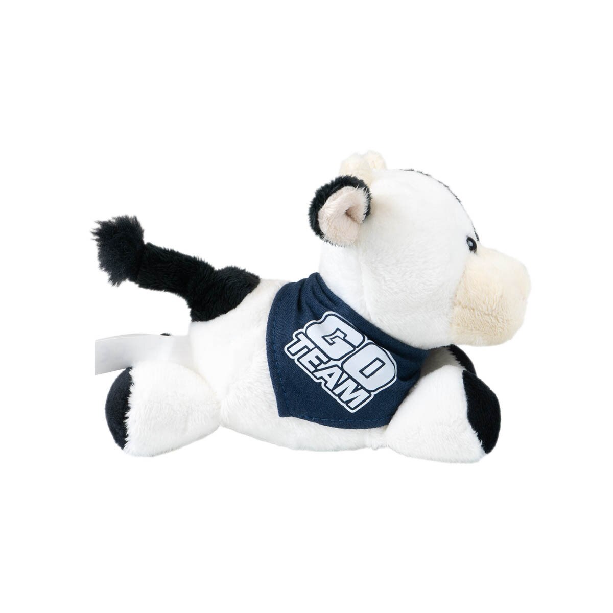 Mini cow stuffed animal with go team navy bandana